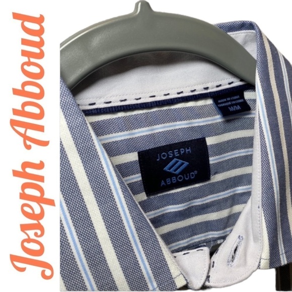 JOSEPH ABBOUD Long Sleeve Casual Button Up Striped Shirt, Size Medium. - Picture 3 of 7